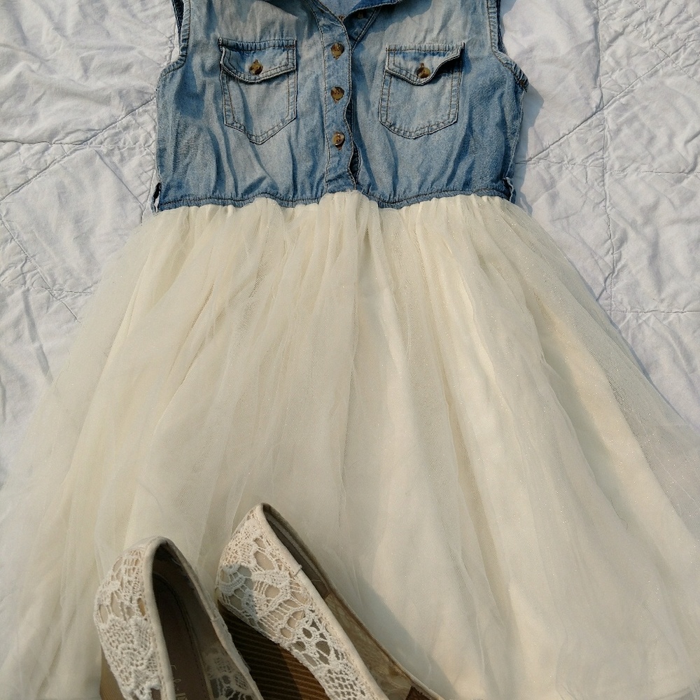 Weavers Girl jean and cream color twall dress